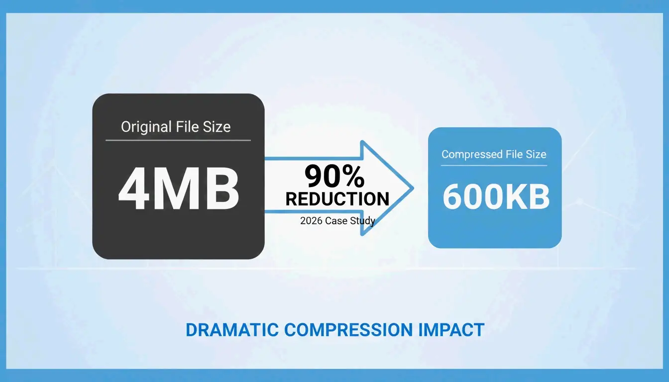 파일 크기 감소 비교: 4MB vs 400KB