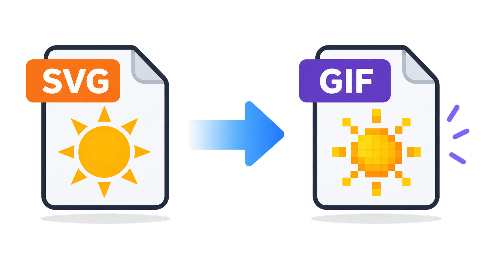 Vector SVG transforming into a fixed-pixel GIF